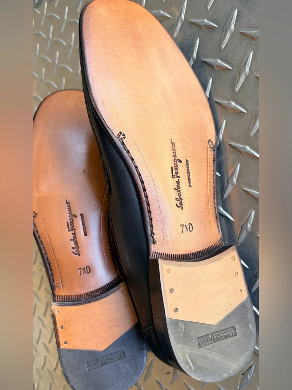 Excellent Salvatore Ferragamo Men Gancini Bit Loafers Black Leather 7.5D